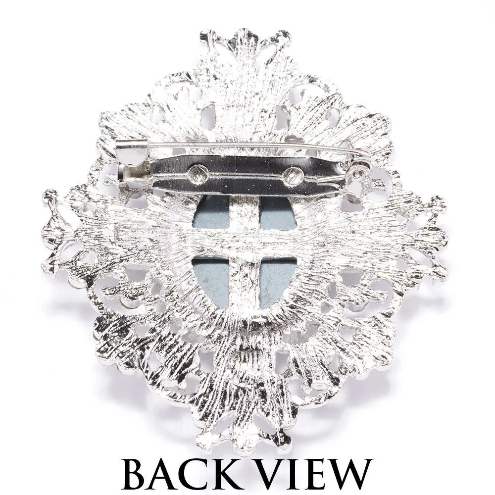 VINTAGE CRYSTAL BROOCH 1pcs