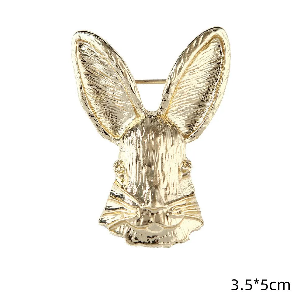 Vintage Crystal Hollow Bunny Brooches for Women Cute Bow Rhinestone Rabbit Animal Office Casual Brooch Girls Cartoon Pins Gifts