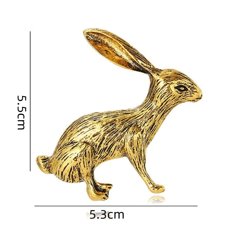 Vintage Crystal Hollow Bunny Brooches for Women Cute Bow Rhinestone Rabbit Animal Office Casual Brooch Girls Cartoon Pins Gifts