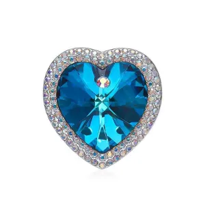 Vintage Ocean Blue Crystal Brooches