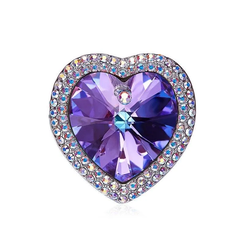 Vintage Ocean Blue Crystal Brooches