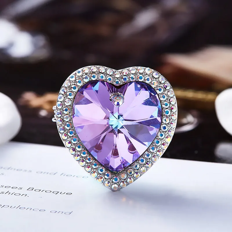 Vintage Ocean Blue Crystal Brooches