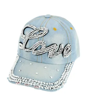 Washed Denim Love Cap