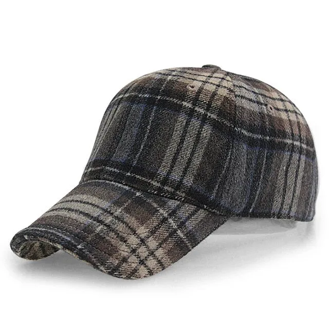 West Louis™ Plaid Woolen Baseball Cap