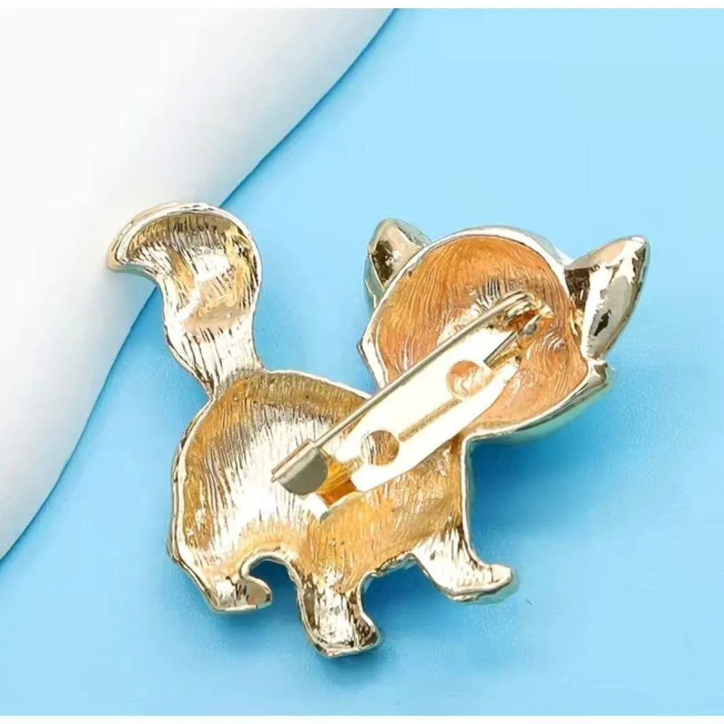 White Kitten Enamel  Brooch