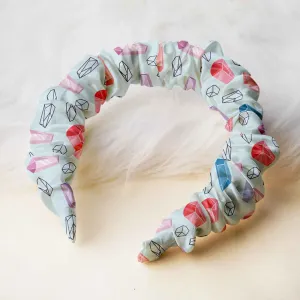 White Polka Dotted Yellow Hairband