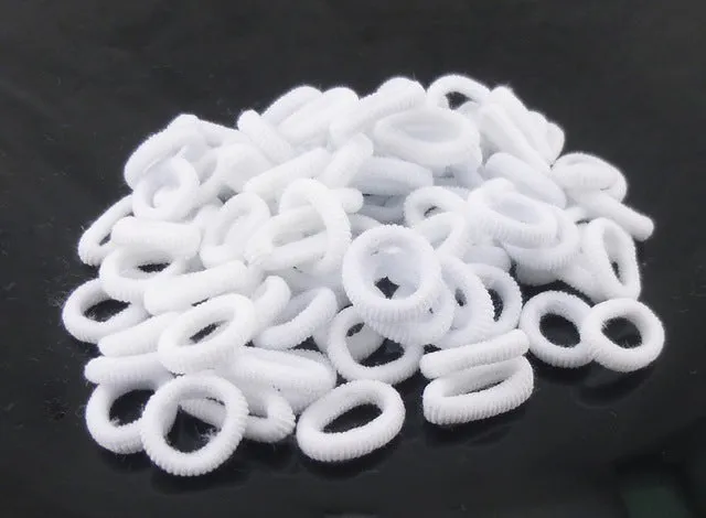 Wholesale 100 Pcs Colorful Child Kids Hair Holders Cute Rubber Hair Band Elastics Accessories Girl Charms Tie Gum