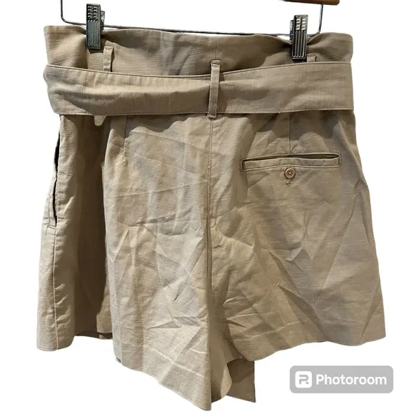 Wilfred‎ Aritzia Marne Shorts High Rise Linen Blend Size 8 Tan