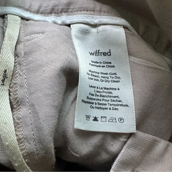 Wilfred‎ Aritzia Marne Shorts High Rise Linen Blend Size 8 Tan