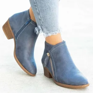 Women Booties 2023 Autumn Suede chelsea Boots Women Fashion Size 43 Platform Boots Side Zipper Heeled Ankle Boots Botas De Mujer