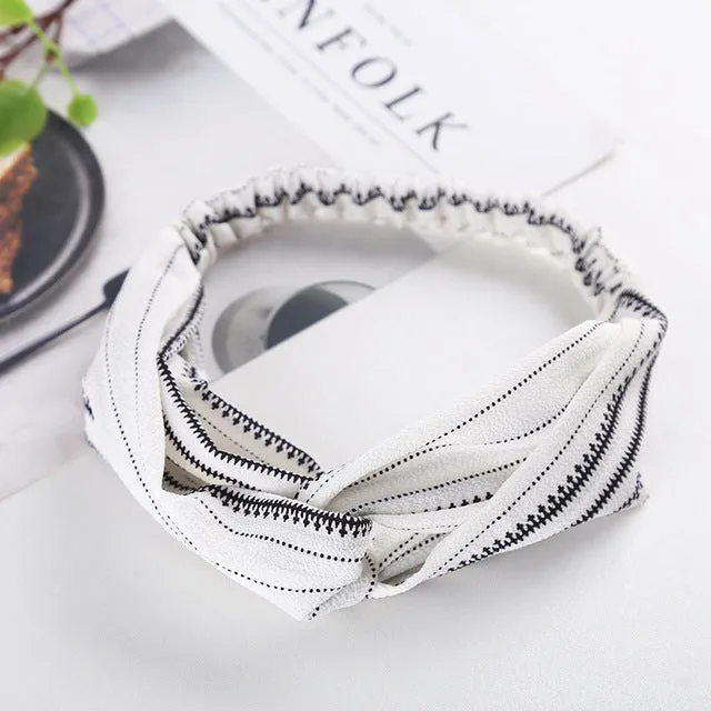 Women Flora Printed Headband Rope Elastic Hair Bands Hair Gum Clip Women Female Turban Hair Accessories haarbanden voor vrouwen