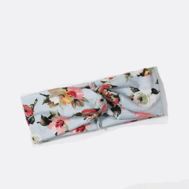Women Flora Printed Headband Rope Elastic Hair Bands Hair Gum Clip Women Female Turban Hair Accessories haarbanden voor vrouwen
