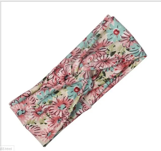 Women Flora Printed Headband Rope Elastic Hair Bands Hair Gum Clip Women Female Turban Hair Accessories haarbanden voor vrouwen