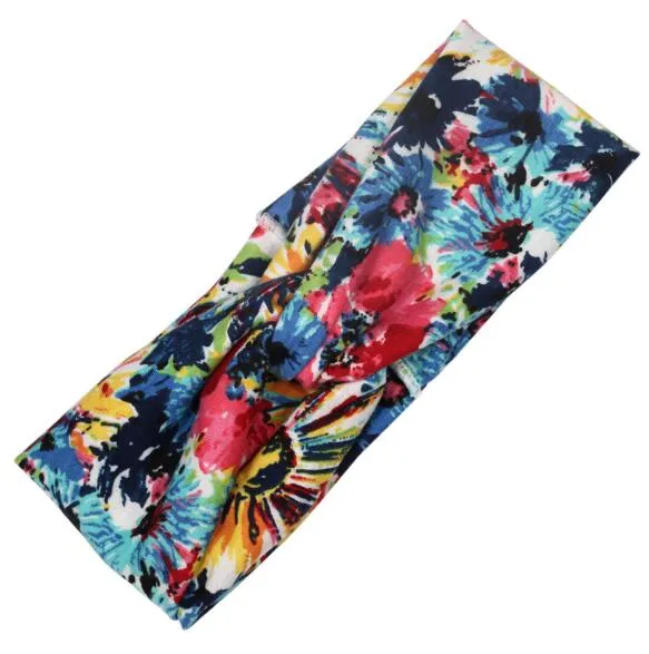 Women Flora Printed Headband Rope Elastic Hair Bands Hair Gum Clip Women Female Turban Hair Accessories haarbanden voor vrouwen