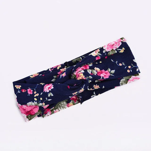 Women Flora Printed Headband Rope Elastic Hair Bands Hair Gum Clip Women Female Turban Hair Accessories haarbanden voor vrouwen