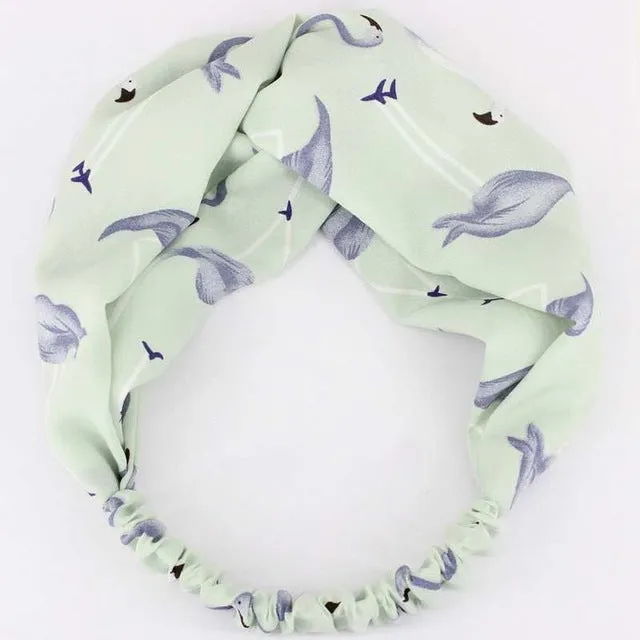 Women Flora Printed Headband Rope Elastic Hair Bands Hair Gum Clip Women Female Turban Hair Accessories haarbanden voor vrouwen