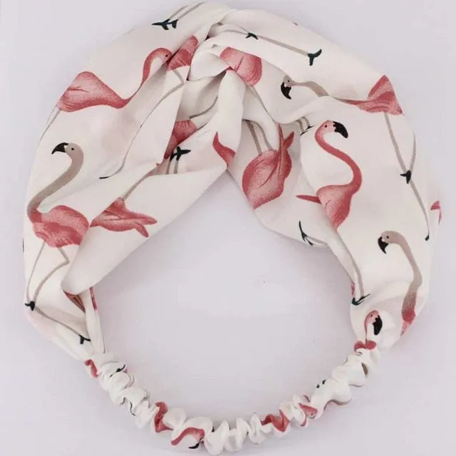 Women Flora Printed Headband Rope Elastic Hair Bands Hair Gum Clip Women Female Turban Hair Accessories haarbanden voor vrouwen