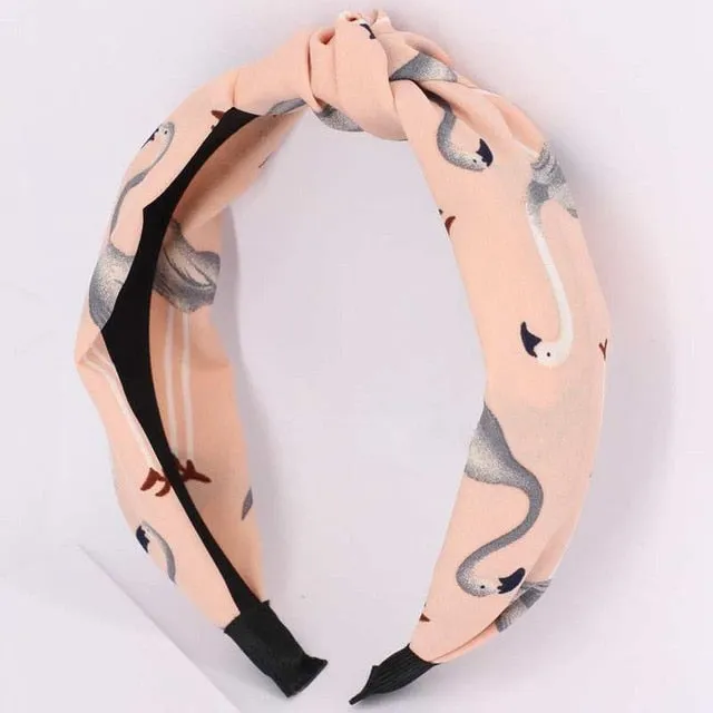 Women Flora Printed Headband Rope Elastic Hair Bands Hair Gum Clip Women Female Turban Hair Accessories haarbanden voor vrouwen