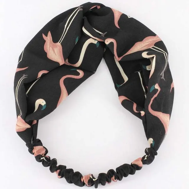 Women Flora Printed Headband Rope Elastic Hair Bands Hair Gum Clip Women Female Turban Hair Accessories haarbanden voor vrouwen
