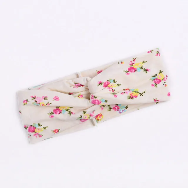 Women Flora Printed Headband Rope Elastic Hair Bands Hair Gum Clip Women Female Turban Hair Accessories haarbanden voor vrouwen
