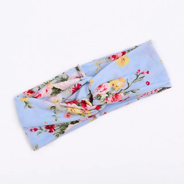 Women Flora Printed Headband Rope Elastic Hair Bands Hair Gum Clip Women Female Turban Hair Accessories haarbanden voor vrouwen