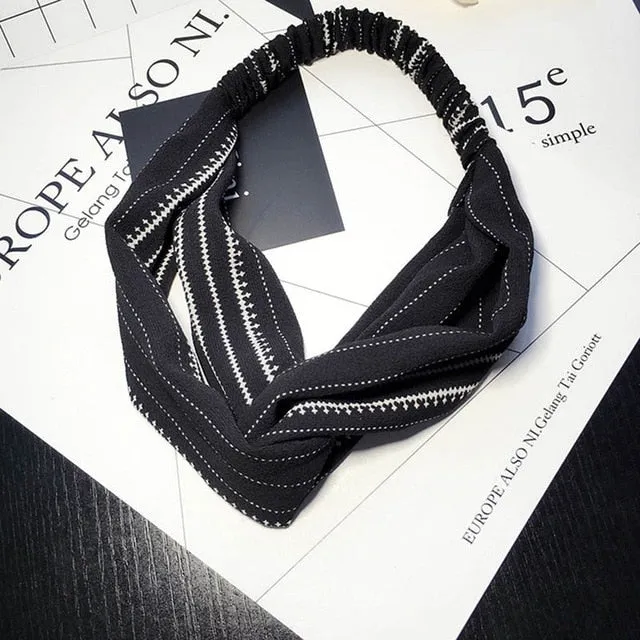 Women Flora Printed Headband Rope Elastic Hair Bands Hair Gum Clip Women Female Turban Hair Accessories haarbanden voor vrouwen