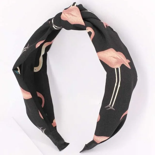Women Flora Printed Headband Rope Elastic Hair Bands Hair Gum Clip Women Female Turban Hair Accessories haarbanden voor vrouwen