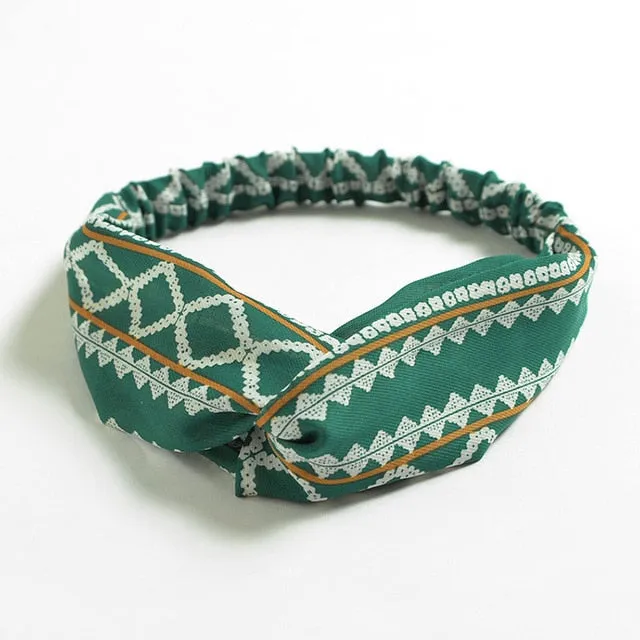 Women Flora Printed Headband Rope Elastic Hair Bands Hair Gum Clip Women Female Turban Hair Accessories haarbanden voor vrouwen