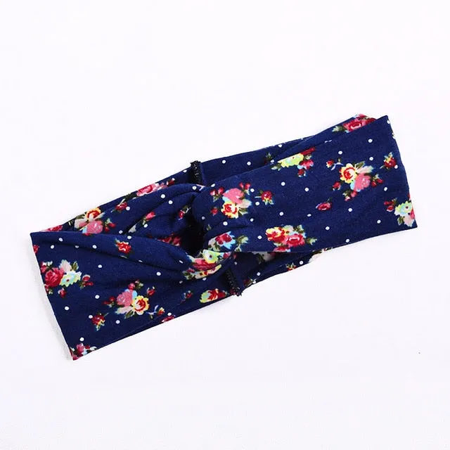 Women Flora Printed Headband Rope Elastic Hair Bands Hair Gum Clip Women Female Turban Hair Accessories haarbanden voor vrouwen