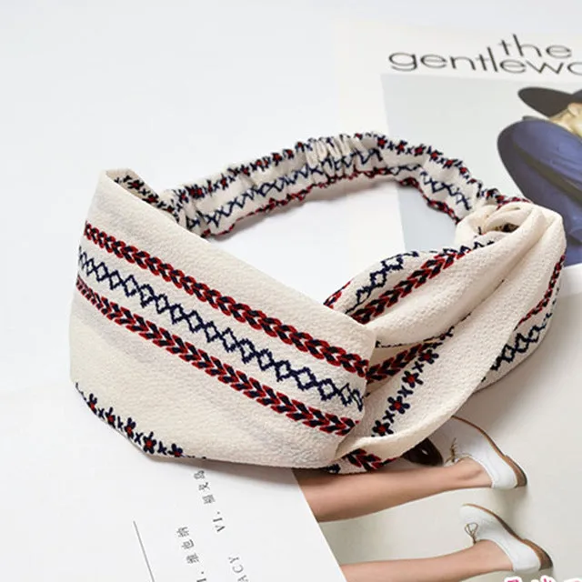 Women Flora Printed Headband Rope Elastic Hair Bands Hair Gum Clip Women Female Turban Hair Accessories haarbanden voor vrouwen