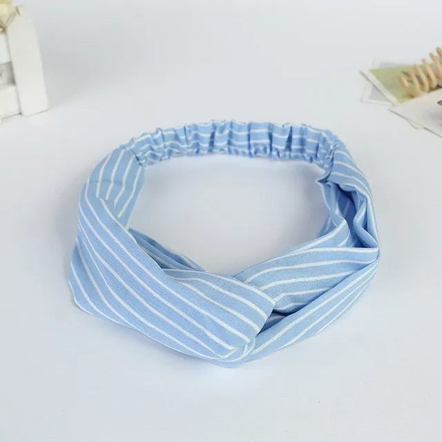 Women Stretch Twist Headband Striped Turban Sport Yoga Head Wrap Bandana Headwear Hair Accessories 2018 New Fashion Hot Sales