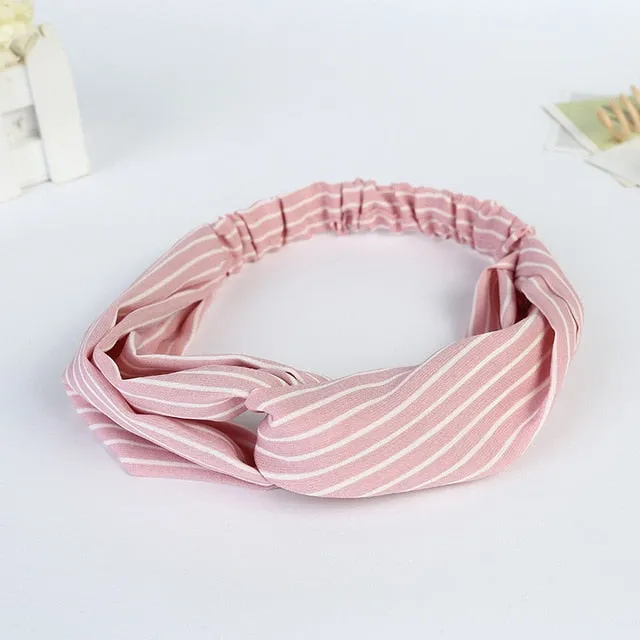 Women Stretch Twist Headband Striped Turban Sport Yoga Head Wrap Bandana Headwear Hair Accessories 2018 New Fashion Hot Sales