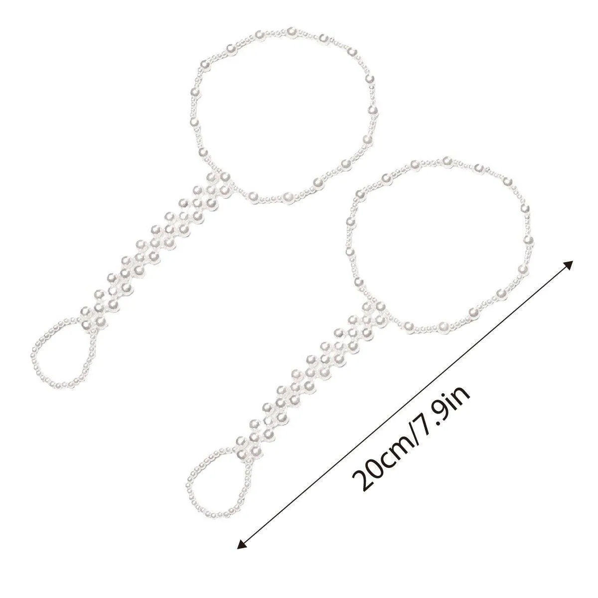 Womens Braided Anklet with Imitation Pearls Adjustable Fashion Anklet Jewelry