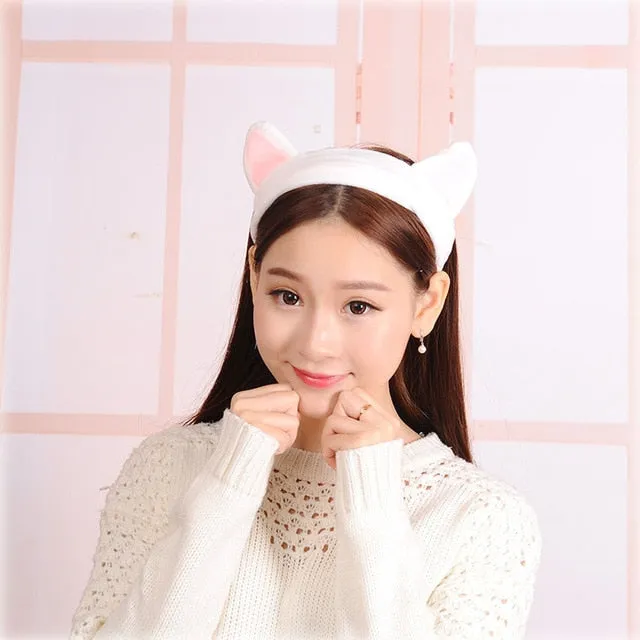 Women's Butterfly Bow Hair Band Fashion OMG Letters Wash Face Headband Girls Headwear Hairbands Coral Fleece Hair Accessories