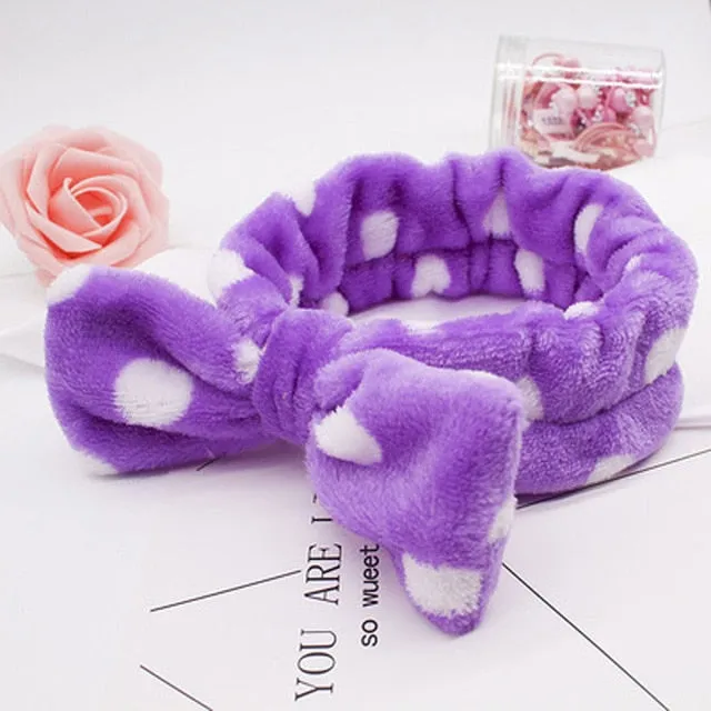 Women's Butterfly Bow Hair Band Fashion OMG Letters Wash Face Headband Girls Headwear Hairbands Coral Fleece Hair Accessories