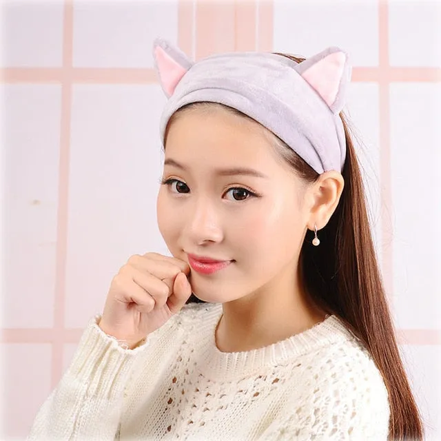 Women's Butterfly Bow Hair Band Fashion OMG Letters Wash Face Headband Girls Headwear Hairbands Coral Fleece Hair Accessories