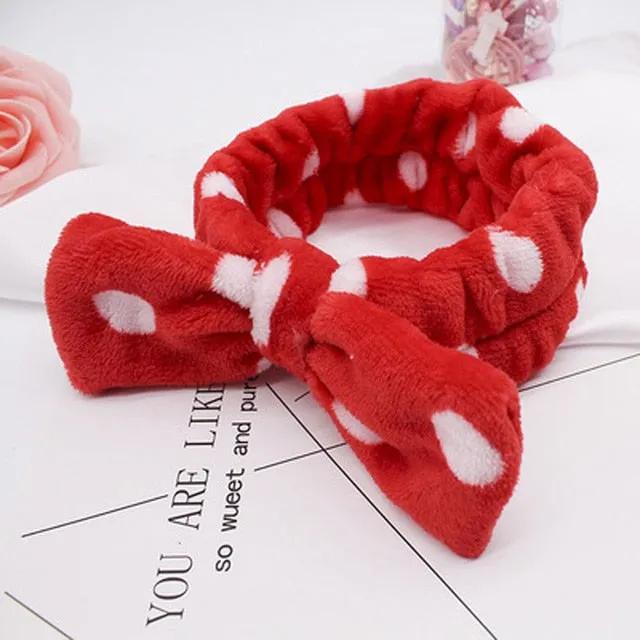 Women's Butterfly Bow Hair Band Fashion OMG Letters Wash Face Headband Girls Headwear Hairbands Coral Fleece Hair Accessories