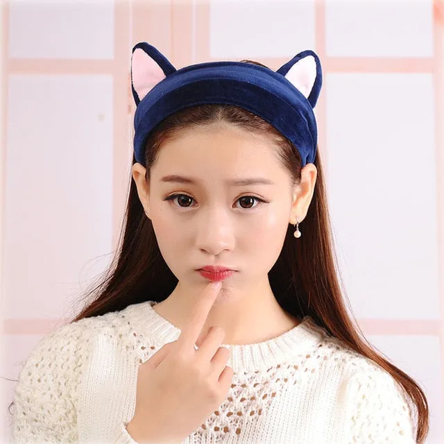 Women's Butterfly Bow Hair Band Fashion OMG Letters Wash Face Headband Girls Headwear Hairbands Coral Fleece Hair Accessories