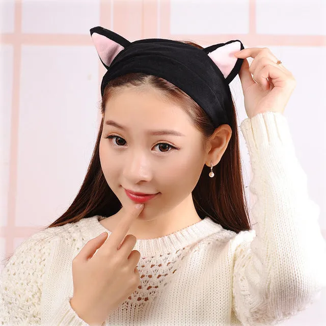 Women's Butterfly Bow Hair Band Fashion OMG Letters Wash Face Headband Girls Headwear Hairbands Coral Fleece Hair Accessories