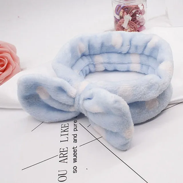 Women's Butterfly Bow Hair Band Fashion OMG Letters Wash Face Headband Girls Headwear Hairbands Coral Fleece Hair Accessories