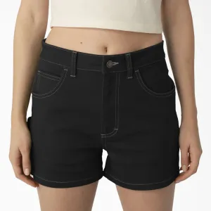 Womens Dickies 2.5" High Rise Carpenter Short - Black