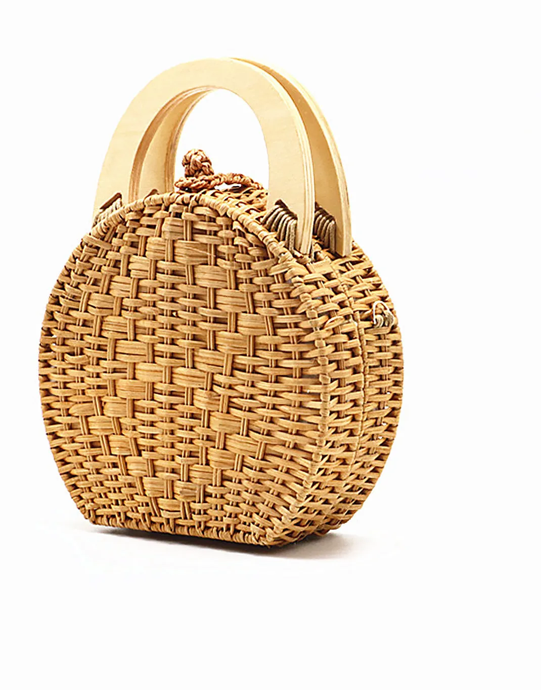 Women's Handmade Braided Tropical Bags Straw Cross Body Bag Detachable Shoulder Strap