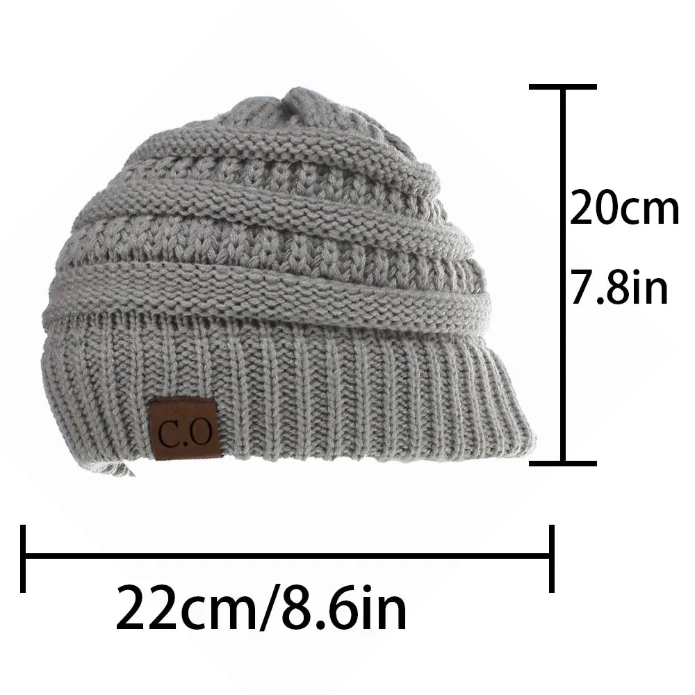 Women's Knitted Ponytail Baseball Cap for Skiing and Outdoor Activities