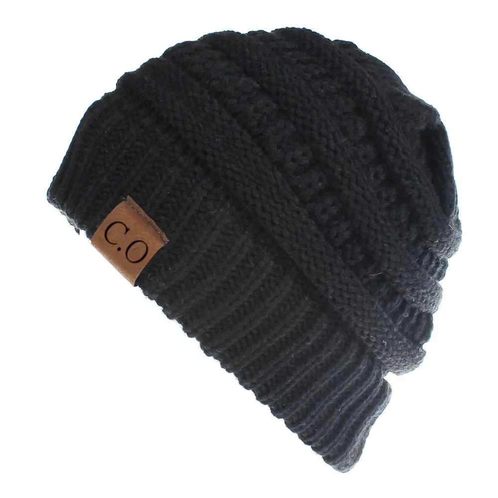 Women's Knitted Ponytail Baseball Cap for Skiing and Outdoor Activities