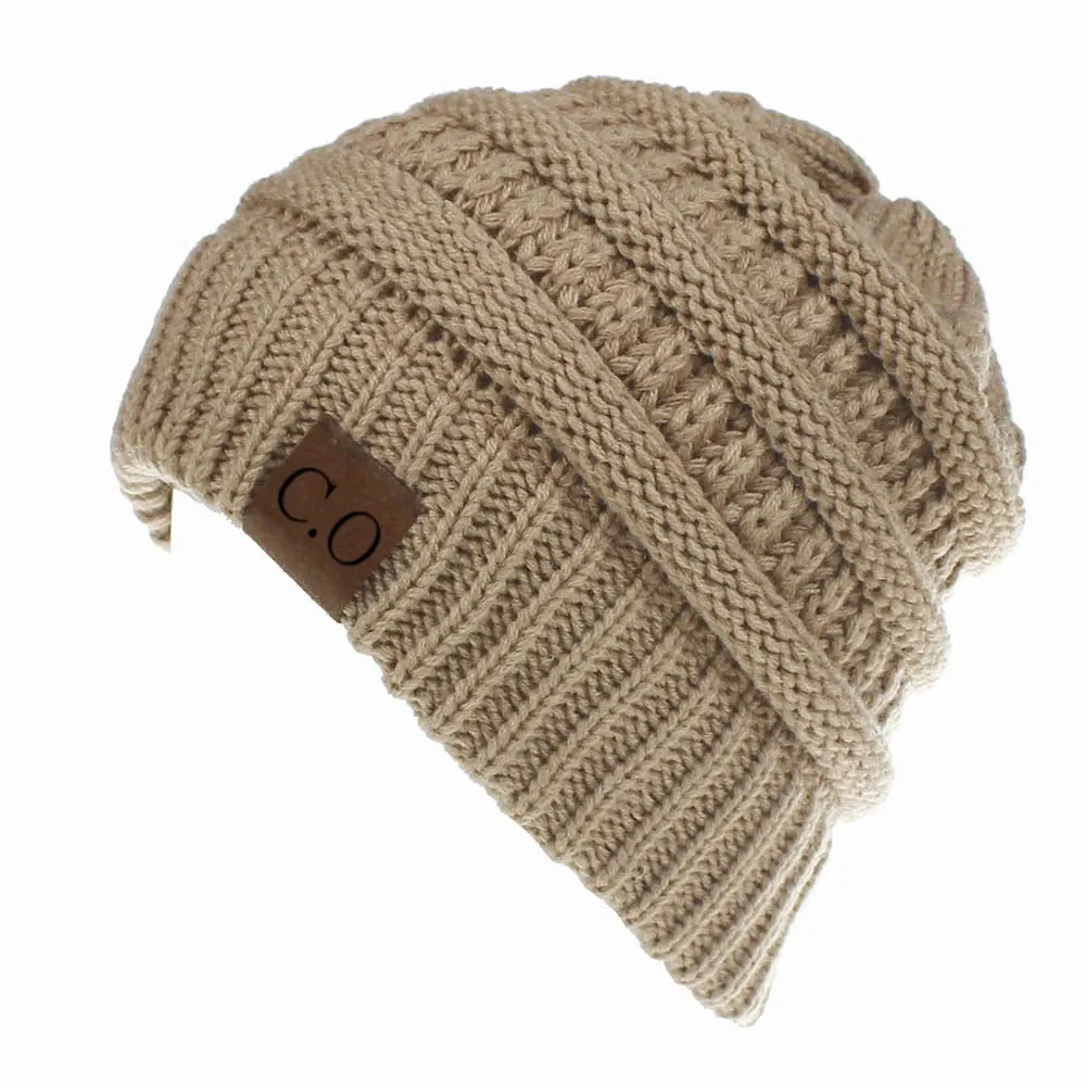 Women's Knitted Ponytail Baseball Cap for Skiing and Outdoor Activities
