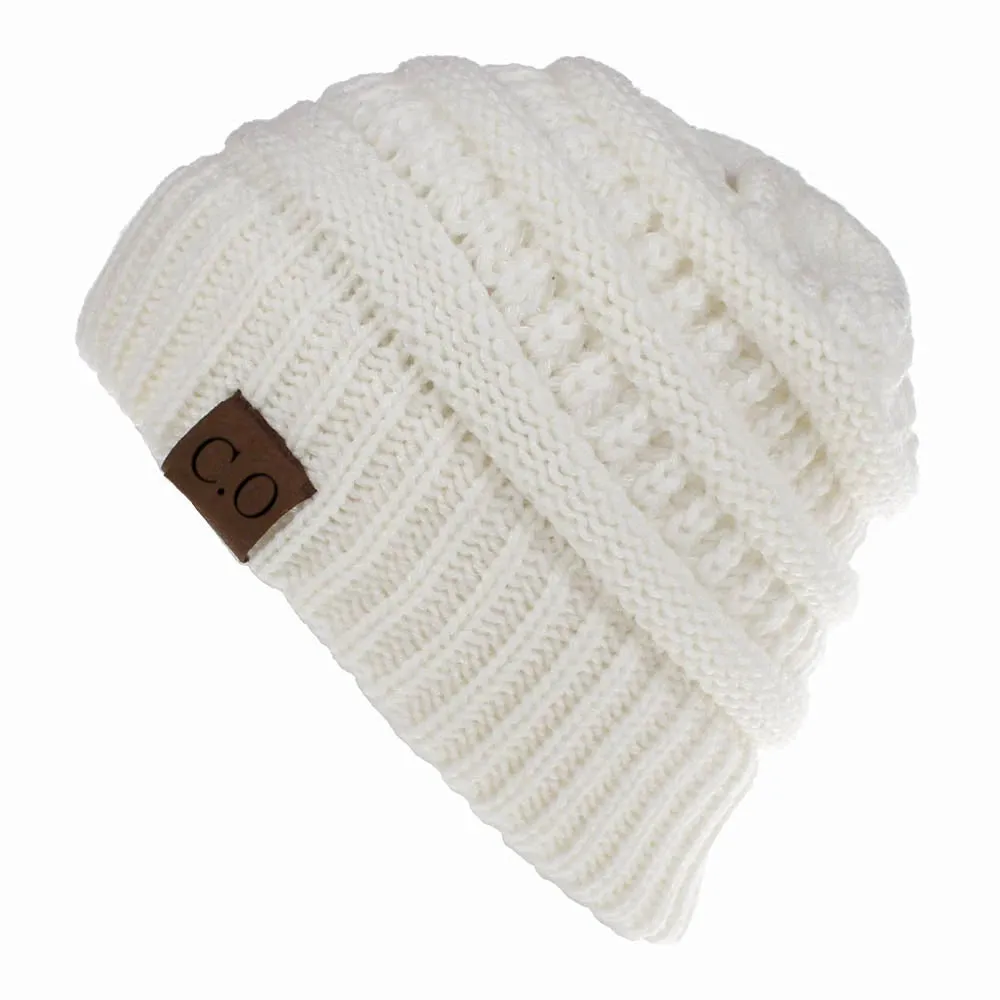 Women's Knitted Ponytail Baseball Cap for Skiing and Outdoor Activities