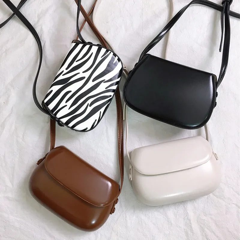 Women's Zebra Pattern Horseshoe Saddle Mini Cell Bags