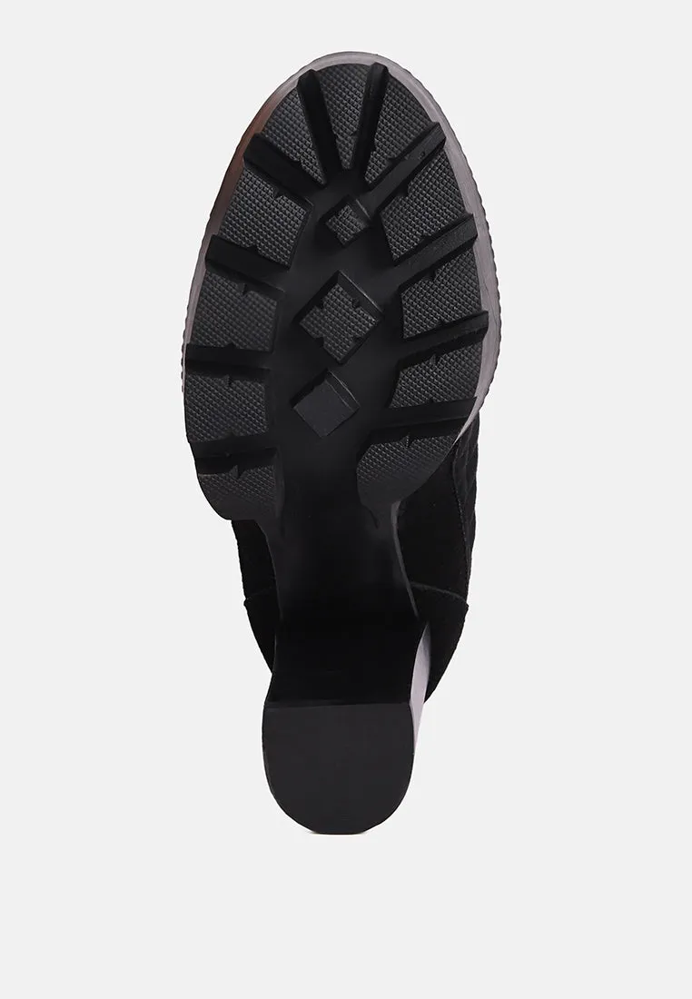 Yoko Fine Suede Quilted Ankle Boots By Ruw