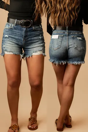 Zara High-Rise Distressed Denim Shorts