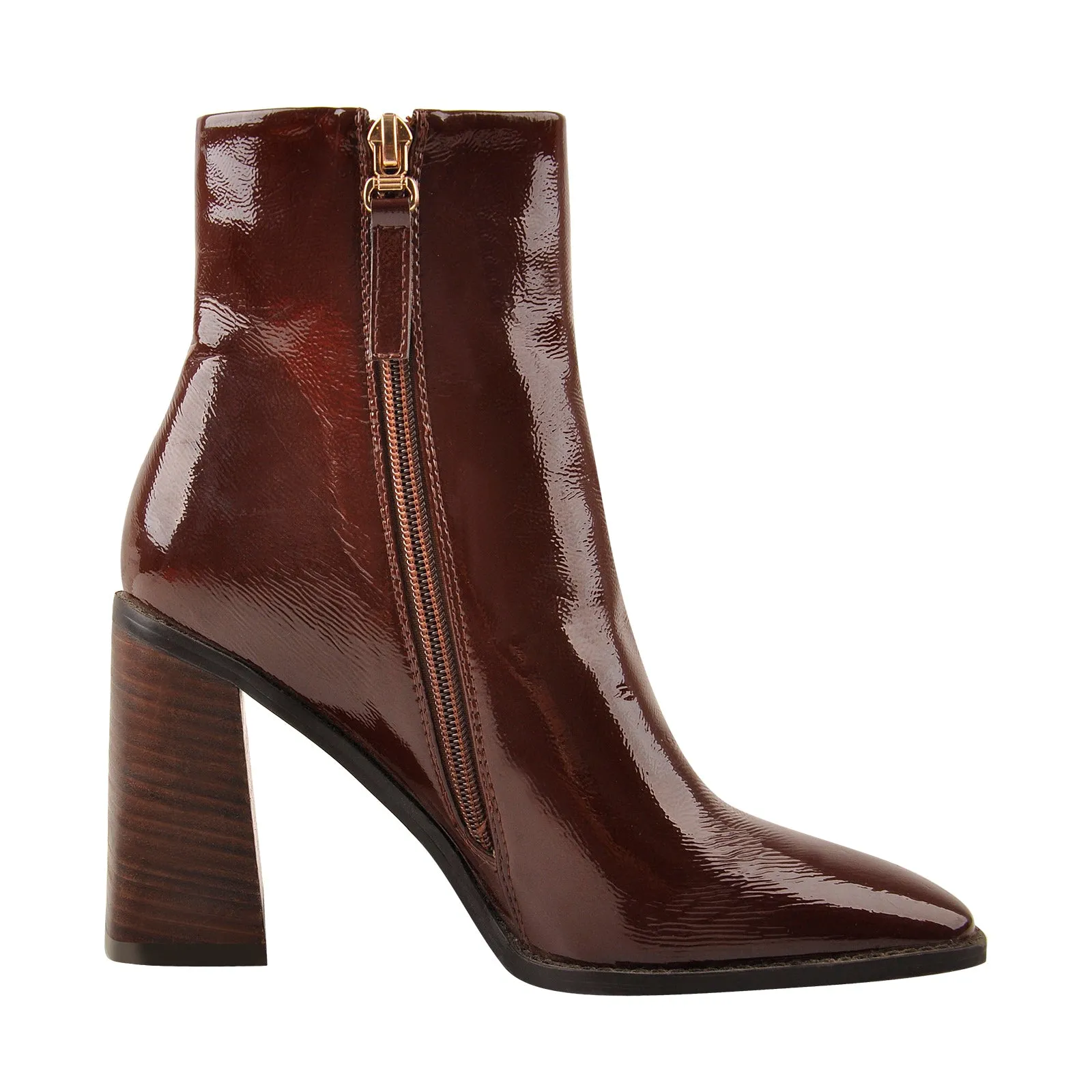 Zipper Square Toe Chunky Heel Boots